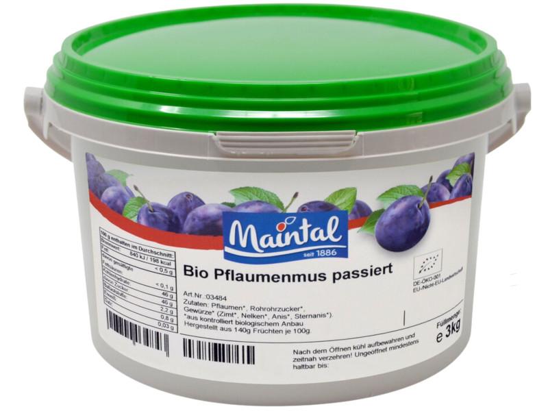 Ekologiskt plommonpüré Maintal 3kg med svensk ekologisk socker