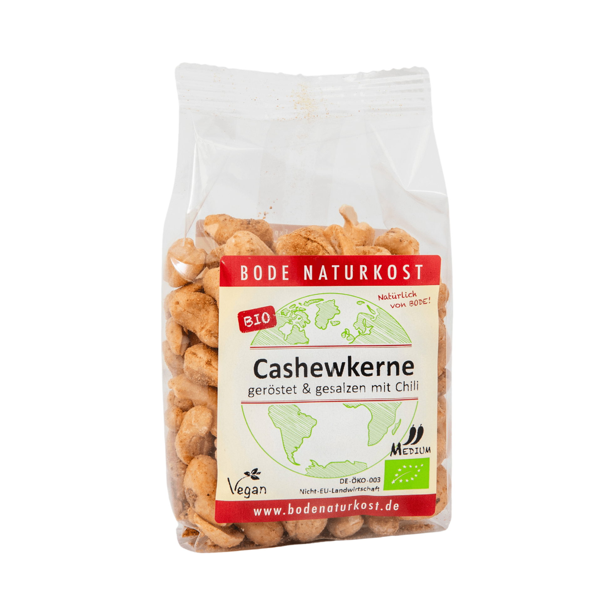 Ekologiska rostade och saltade cashewkärnor med chili 6x150g