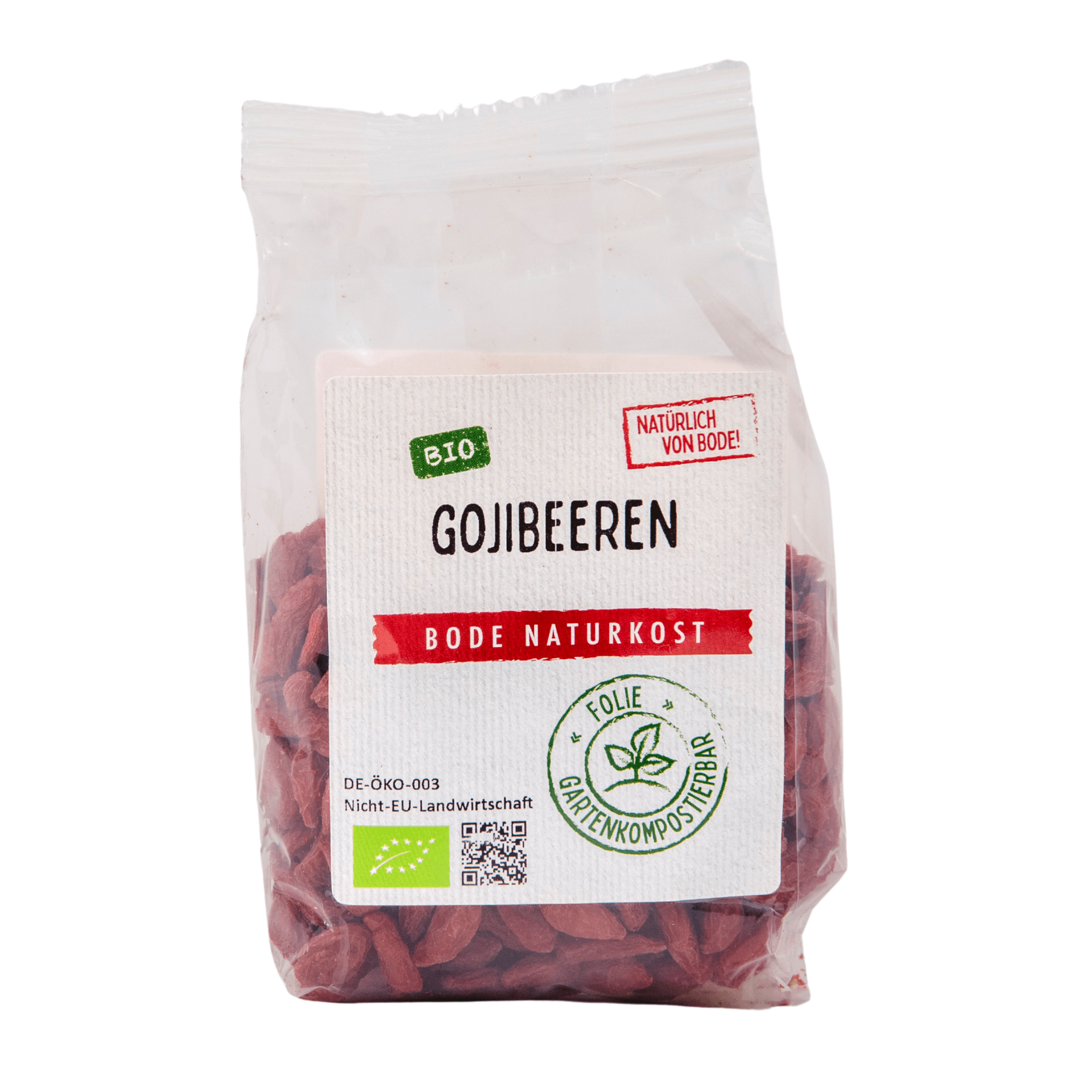 Torkade ekologiska gojibär, komposterbar påse 6x100g