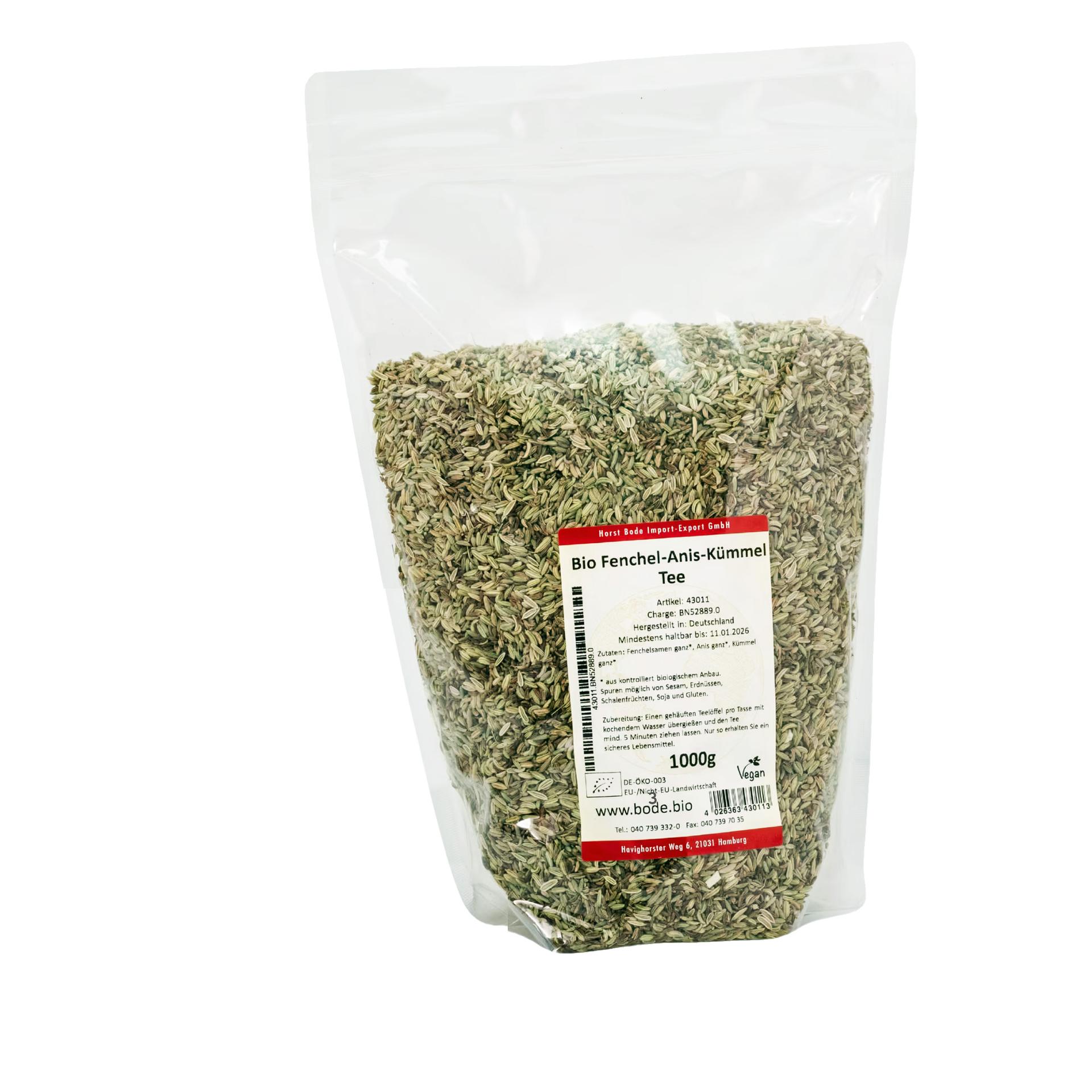 Ekologisk Fenchel-Anis-Kummin-Tee 1kg