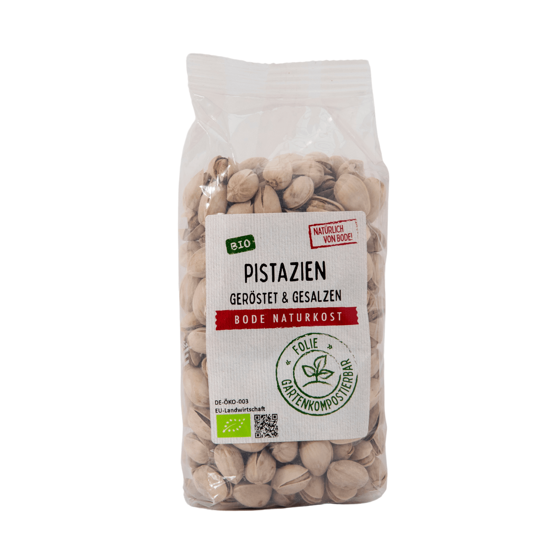 Rostade och saltade Pistachio i skal, Ekologisk, komposterbar påse 6x250g