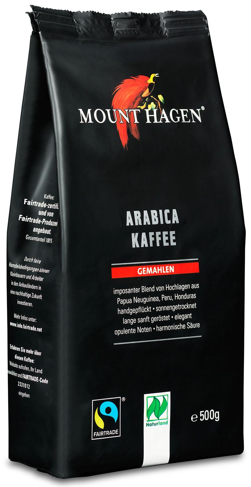 Malet kaffe Arabica ekologiskt Naturland Fairtrade Mount Hagen 12x500g