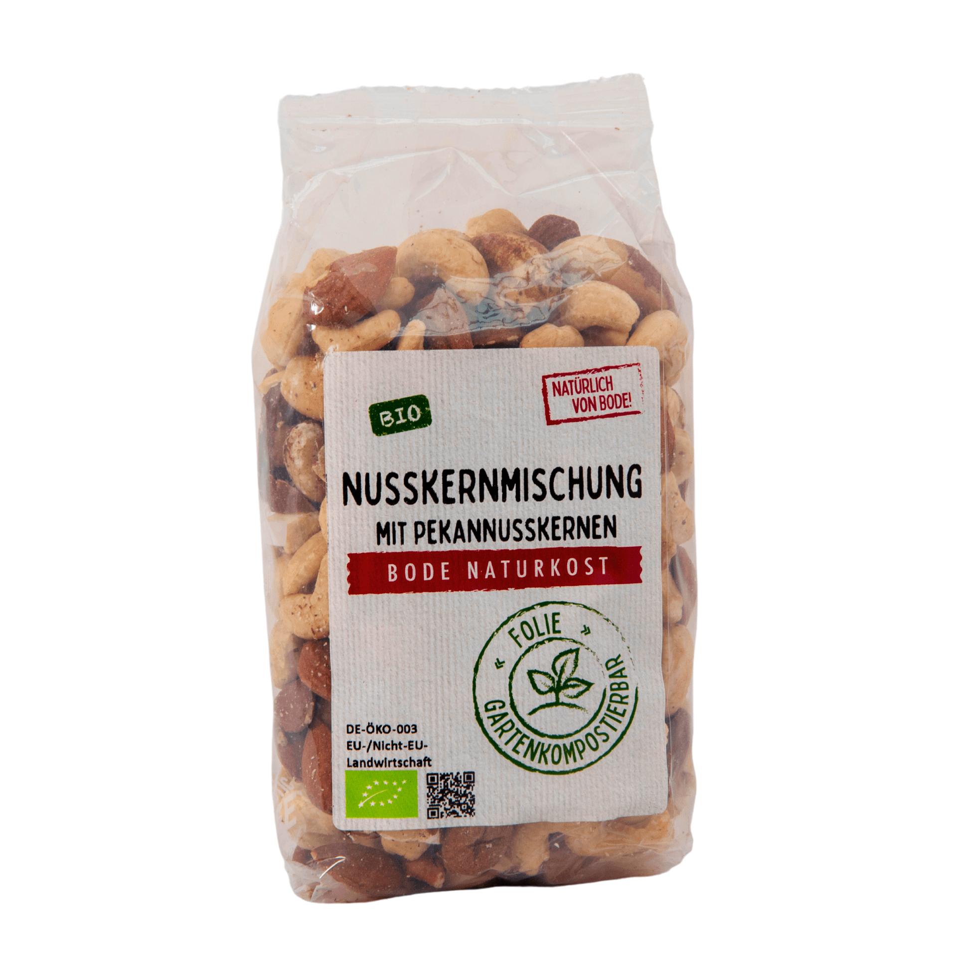 Blandning av nötter med Pekannötter, komposterbar påse 6x250g, Ekologisk