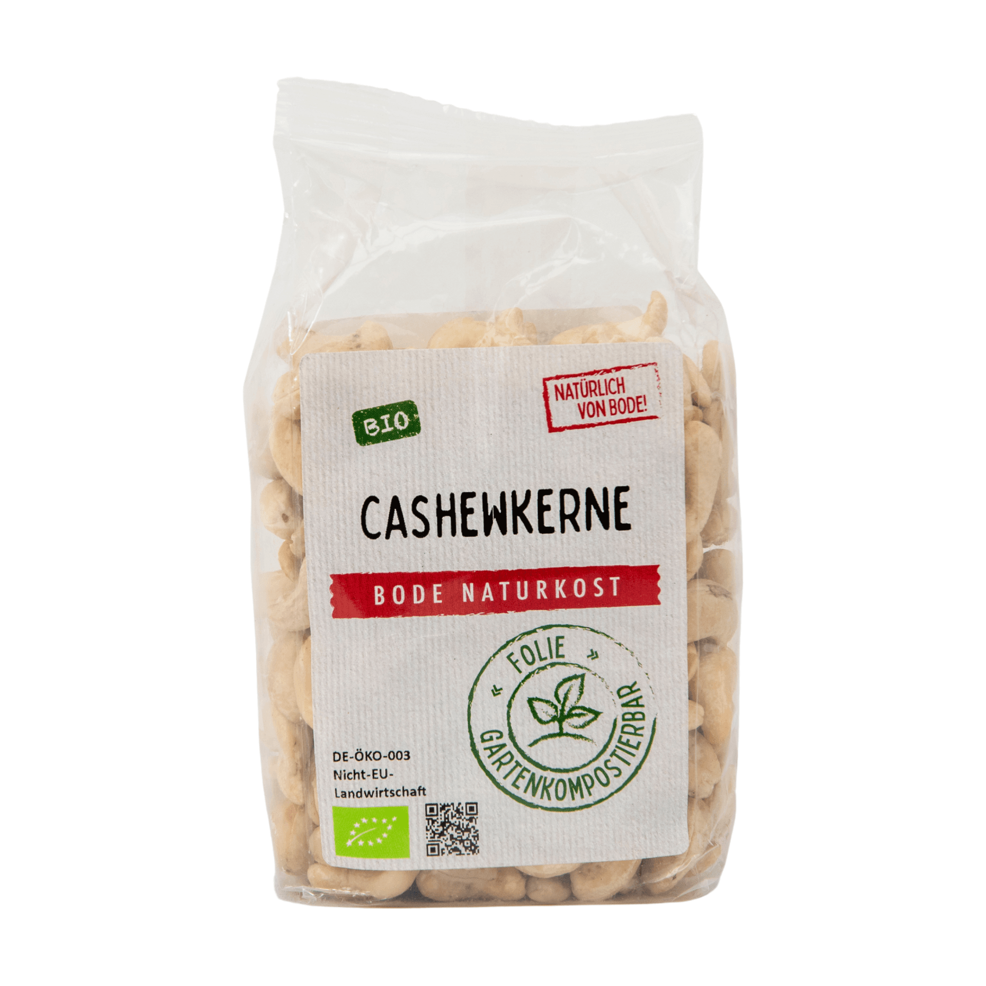Ekologiska cashewnötter, komposterbar påse 6x200g