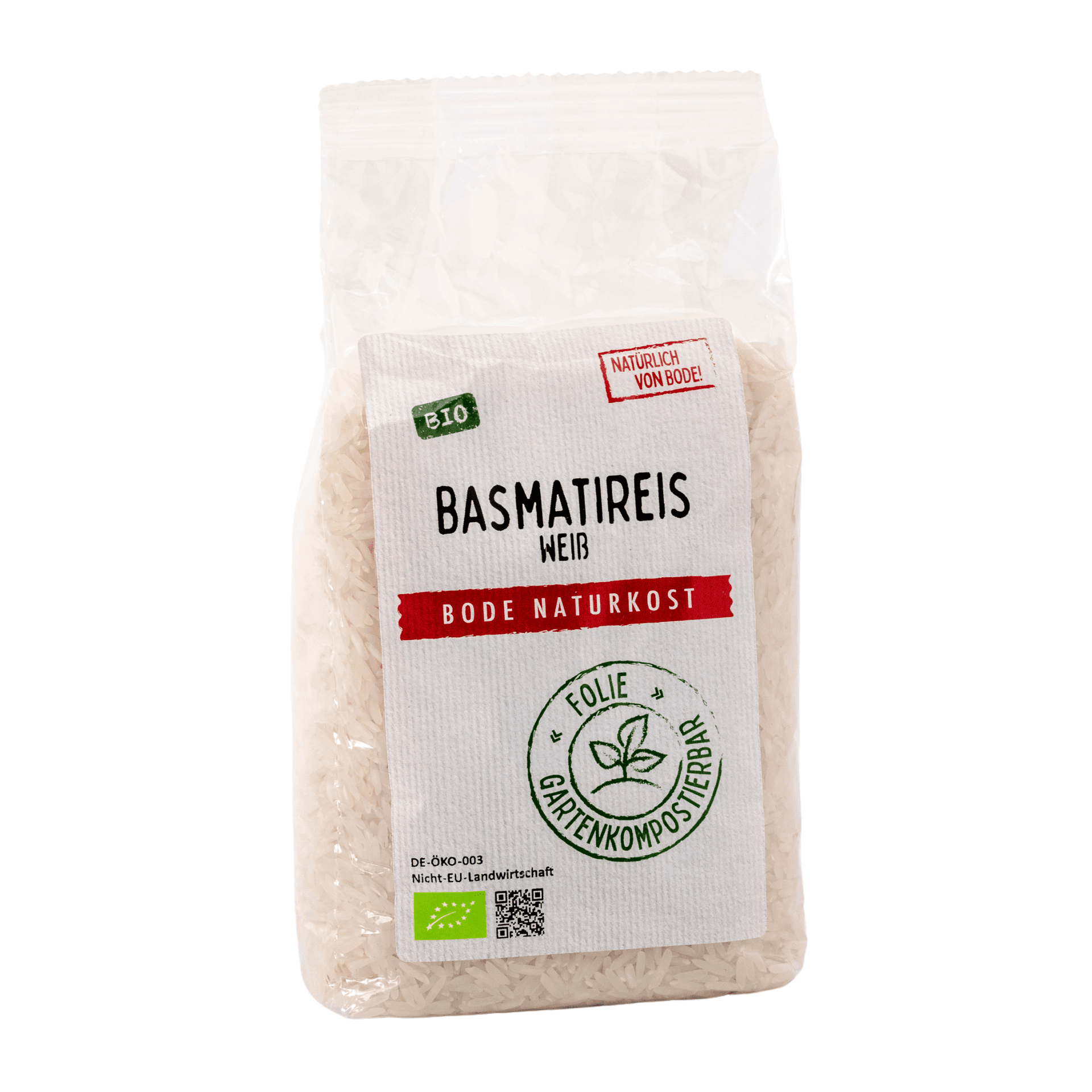 Vit Basmatiris Ekologisk, komposterbar påk 500g