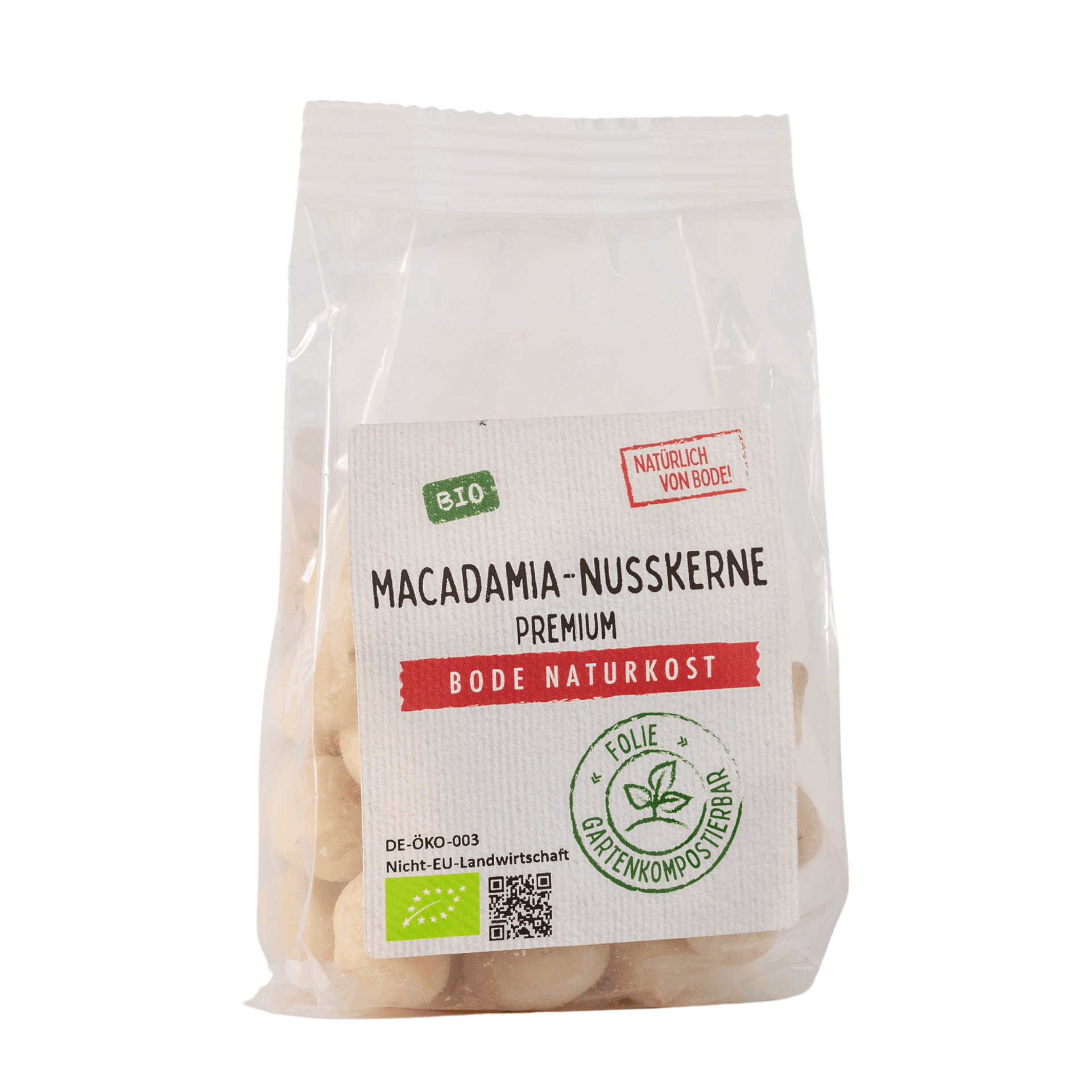 Macadamianötter rå ekologisk Premium, komposterbar påse 6x100g