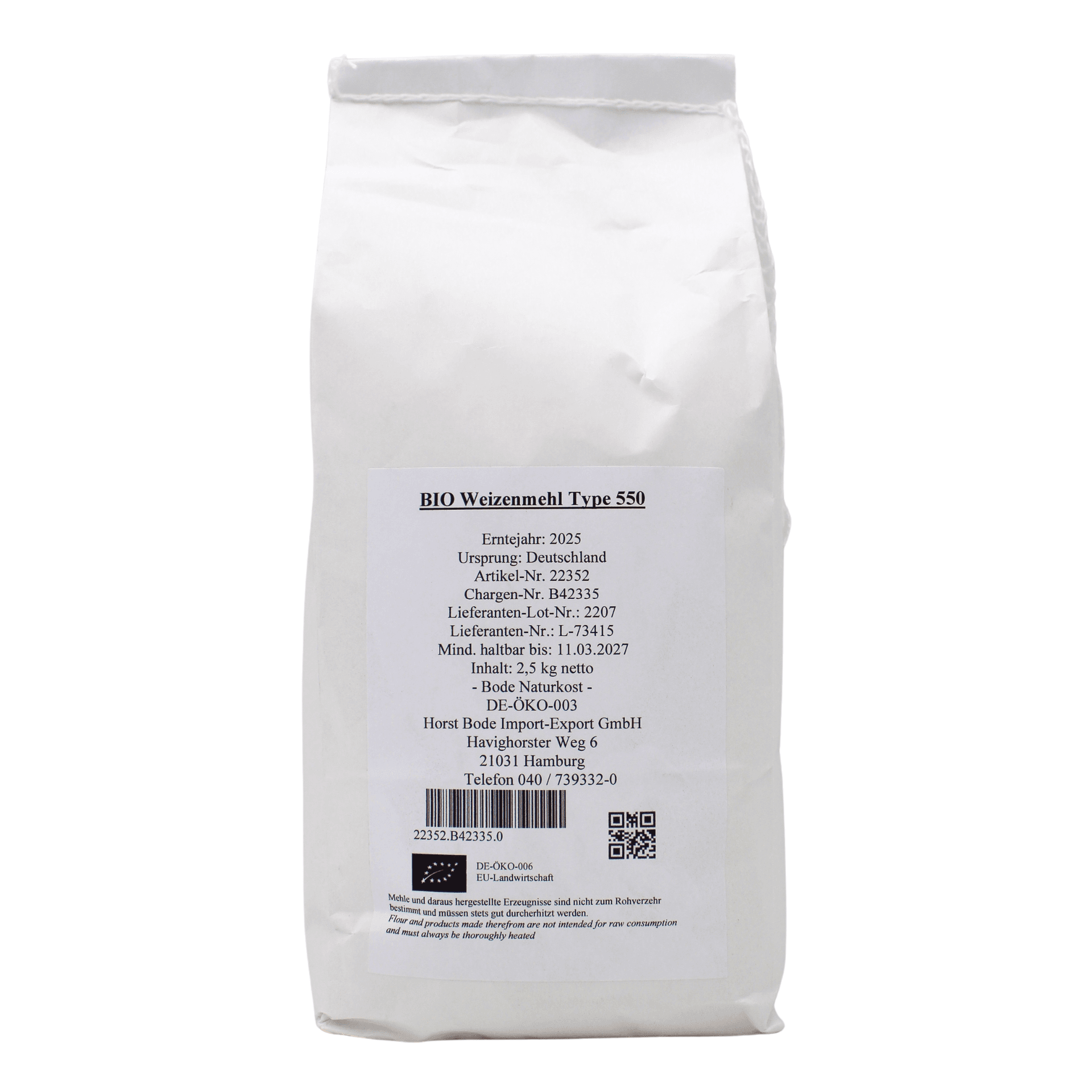 wheat flour Type 550 organic 2.5kg