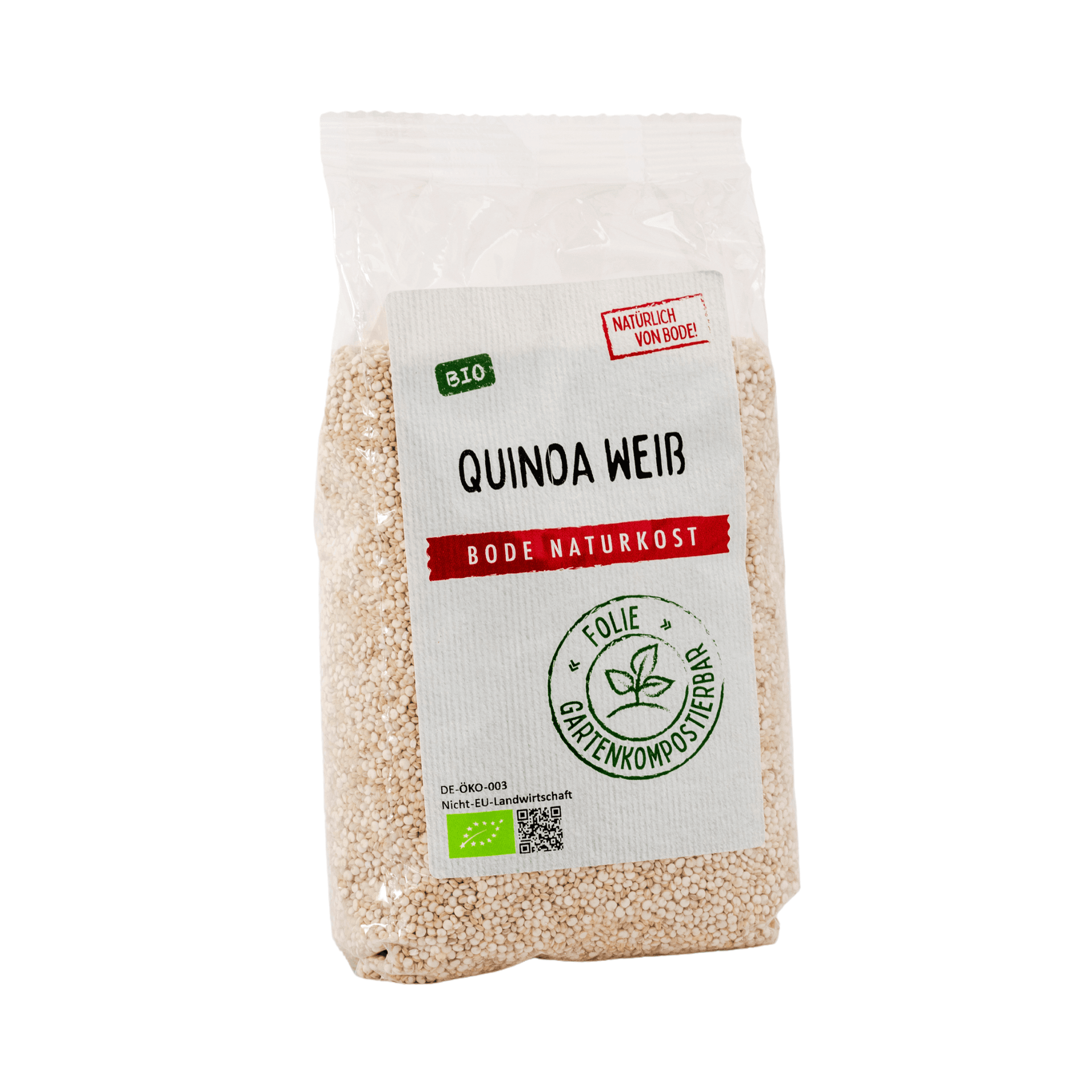 Vitt quinoa ekologisk, komposterbar påse 500g