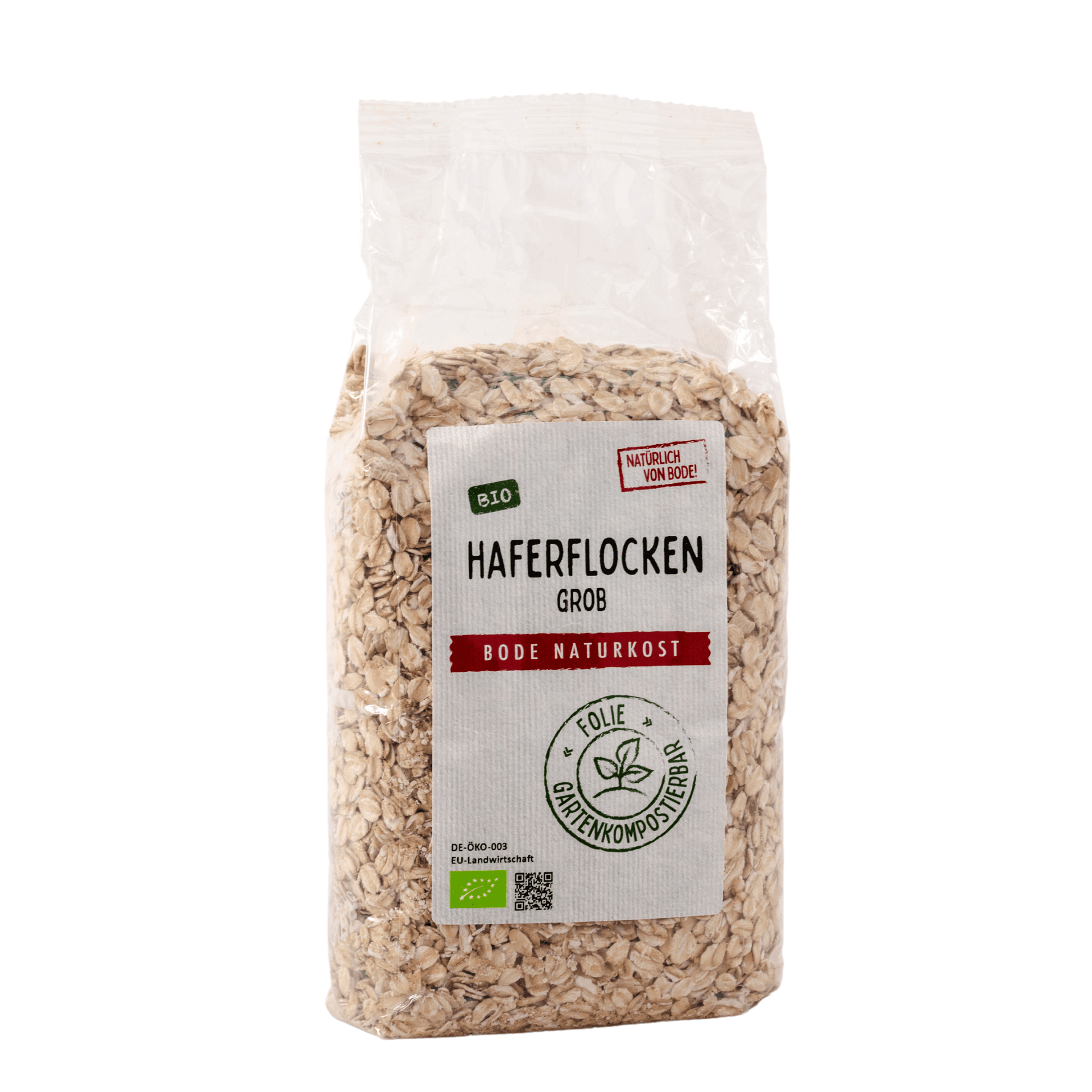 Grov havregryn ekologisk, komposterbar påse 6x500g