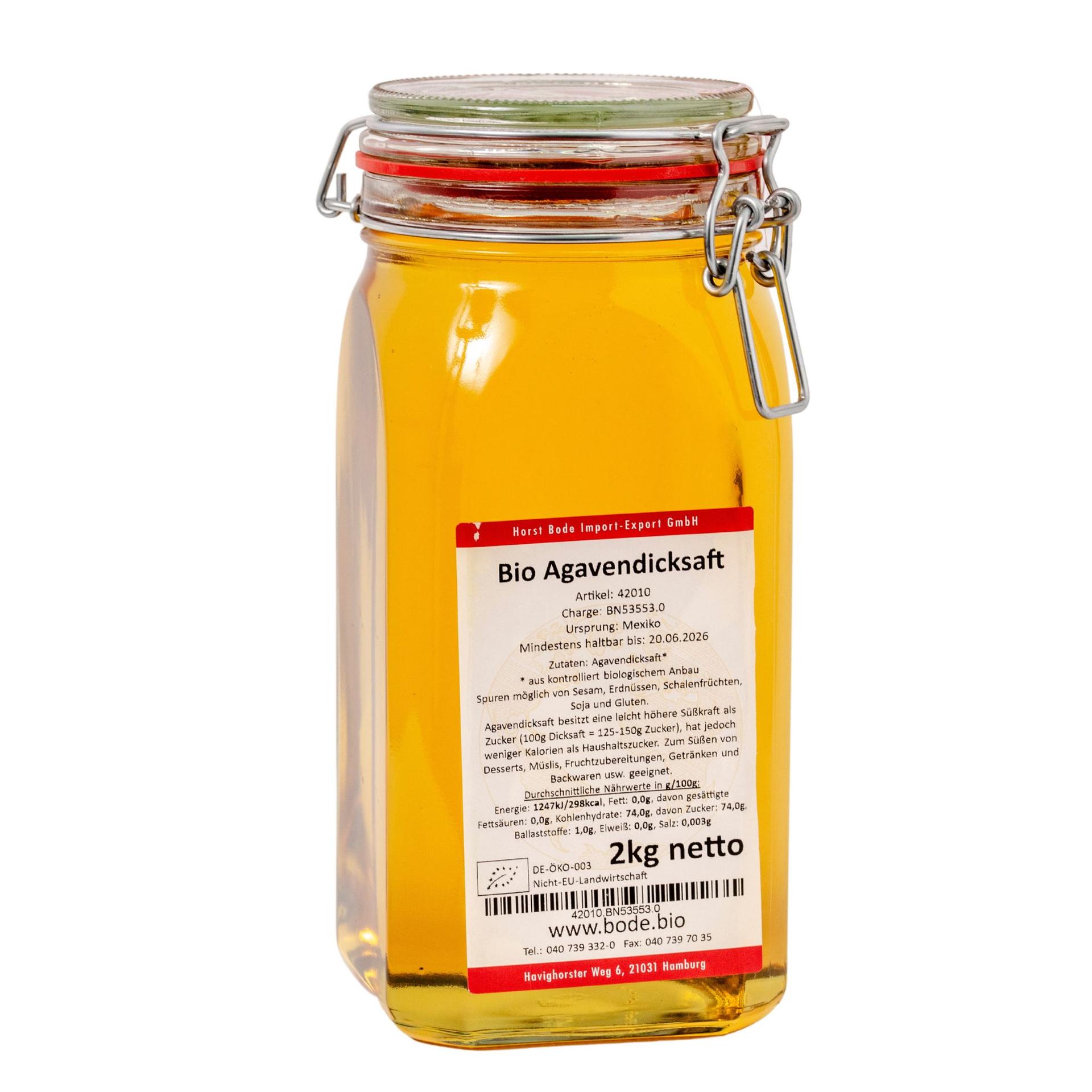 Ekologisk Agavsirap i trådbundet glas 2kg