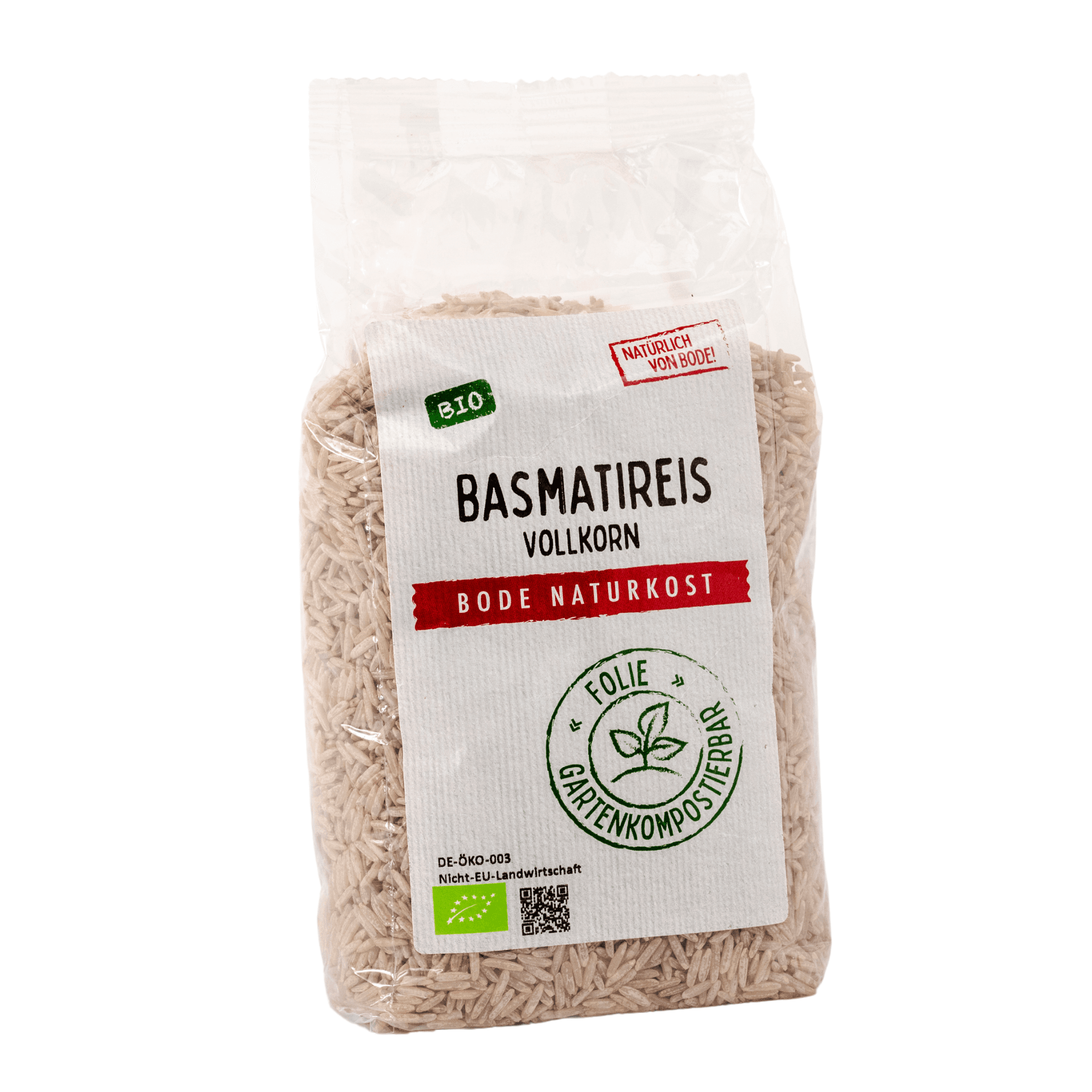 Basmatiris Heltkorn Ekologisk, komposterbar påse 6x500g